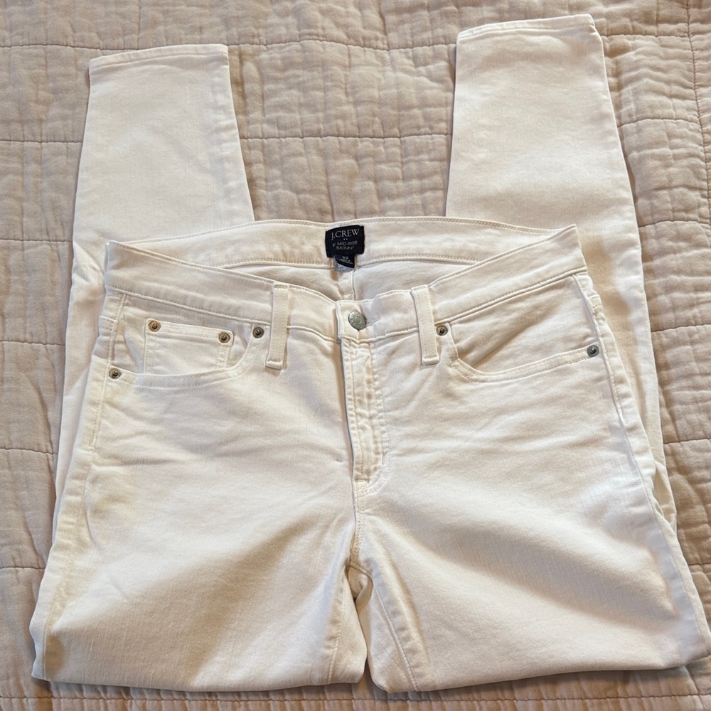 J. Crew // White Denim Skinny Jeans